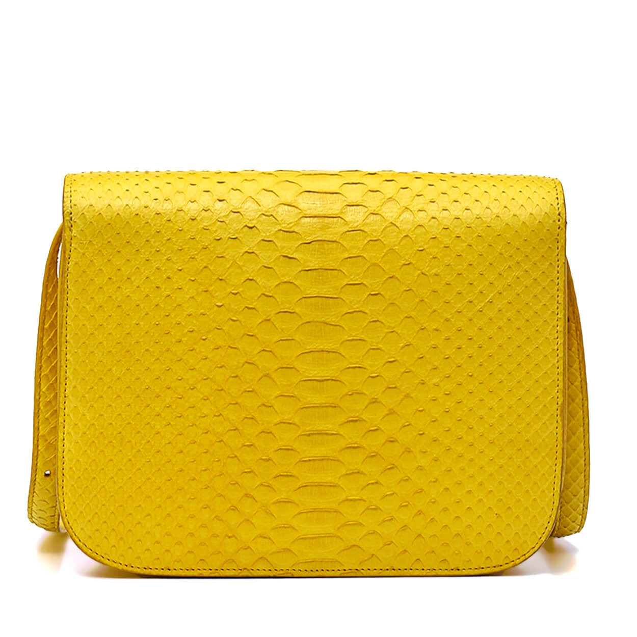 Celine - Yellow Python Leather Medium Classic Box Bag